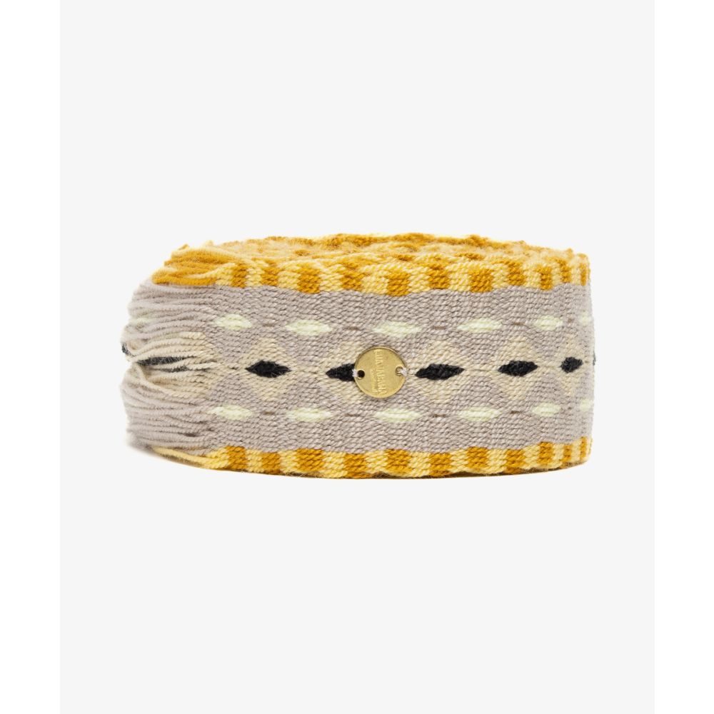Cinturón de flecos -beige y amarillo