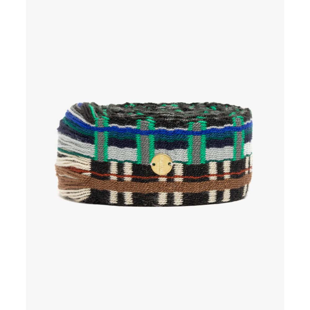 Cinturón de flecos negro y azul