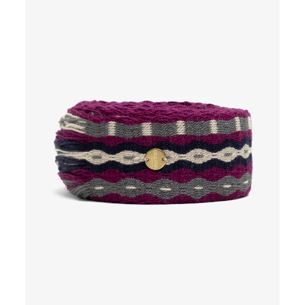 Belt with fringes garnet & blue