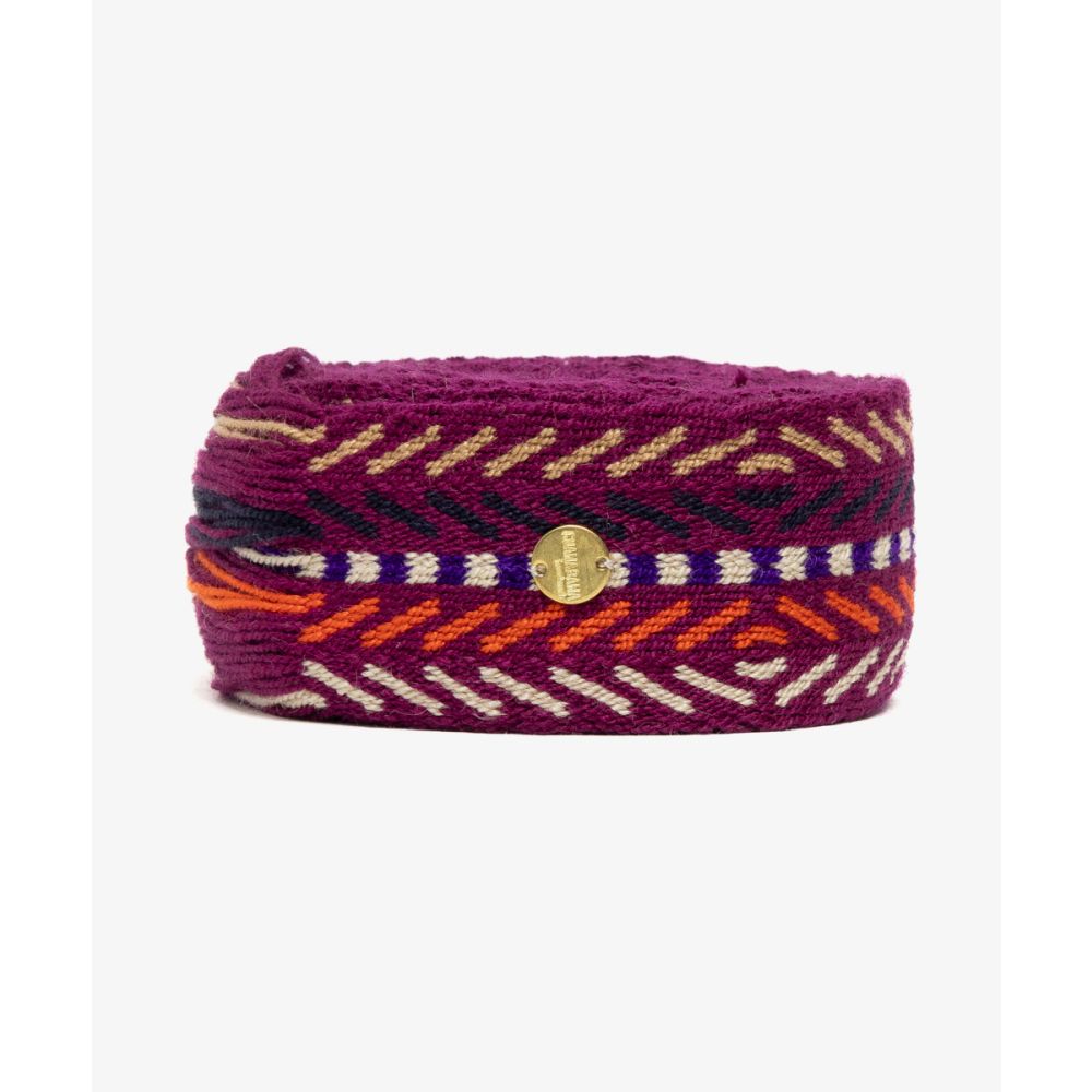 Belt with fringes garnet & purple
