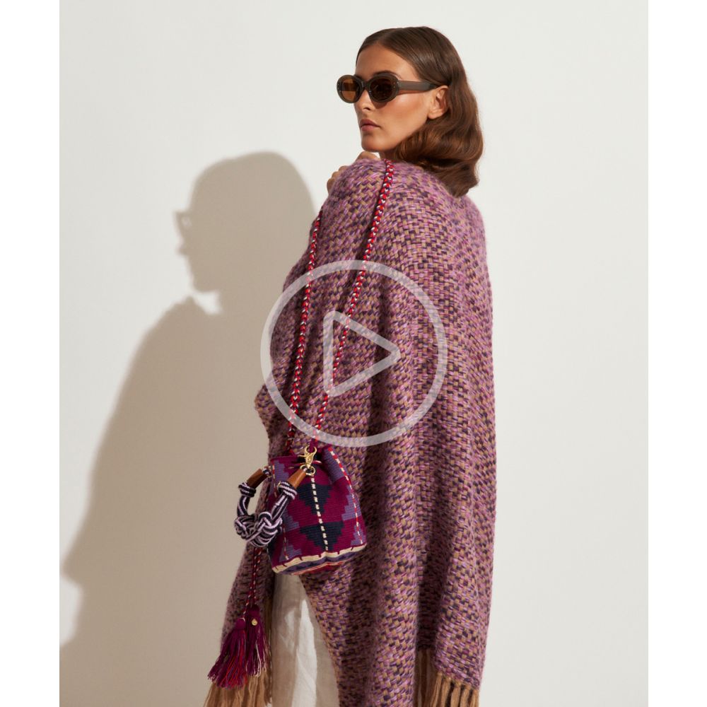 PONCHO JOSEPHINE - MIX PALE PINK