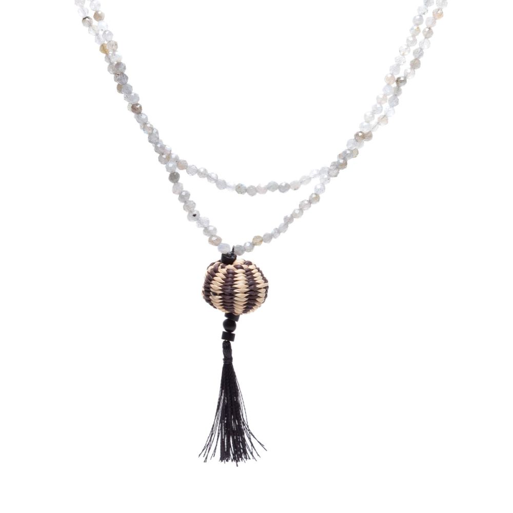 Isabel necklace - labradorite with pompom