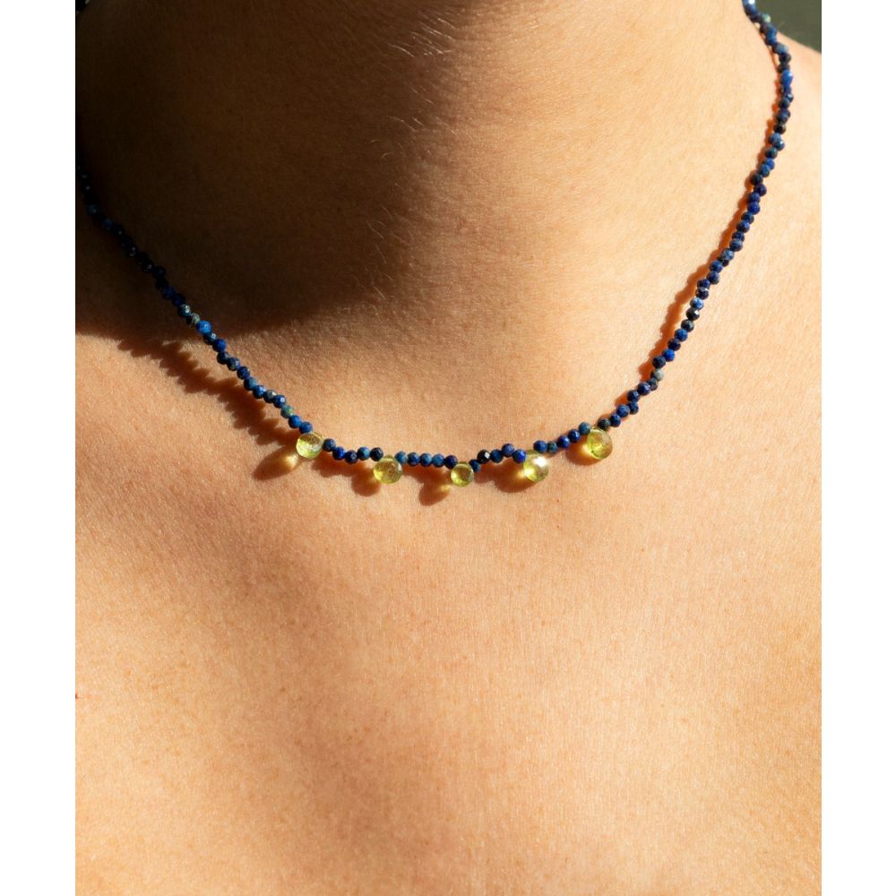 Collar Martha - con 5 gotas de piedras semi preciosas