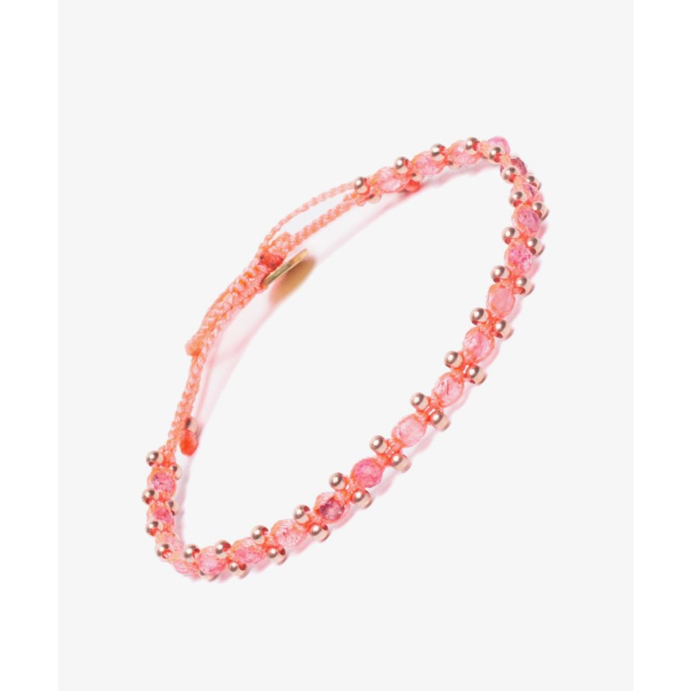 TULIP bracelet - PINK AND TOURMALINE STONE 