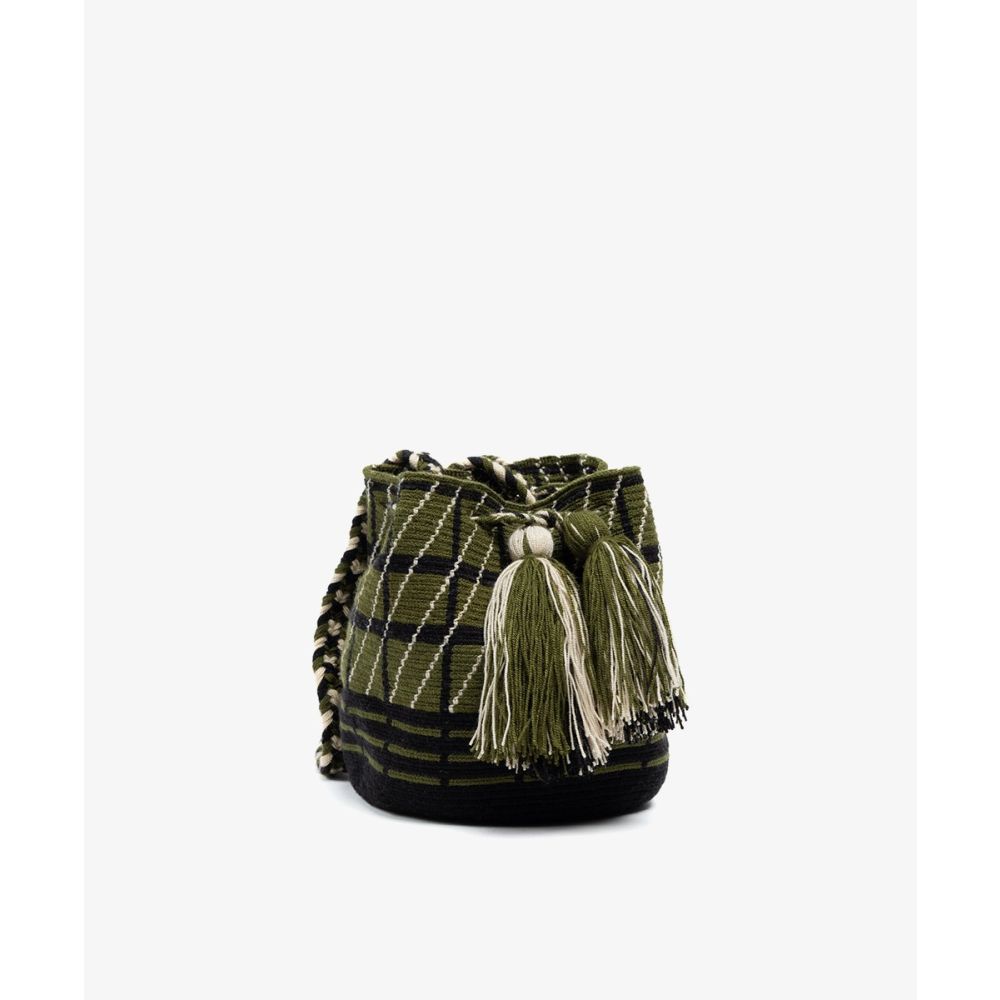 BOLSO CRUZADO M - WISTERIA - VERDE OSCURO Y NEGRO