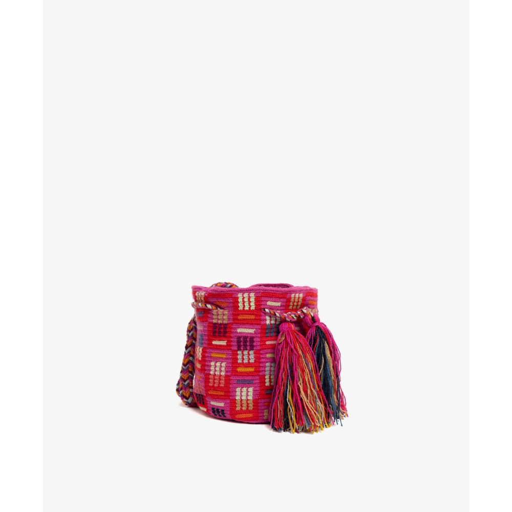 Extrasmall Wayuu Bag - WOLF - FUCSIA Y ROJO