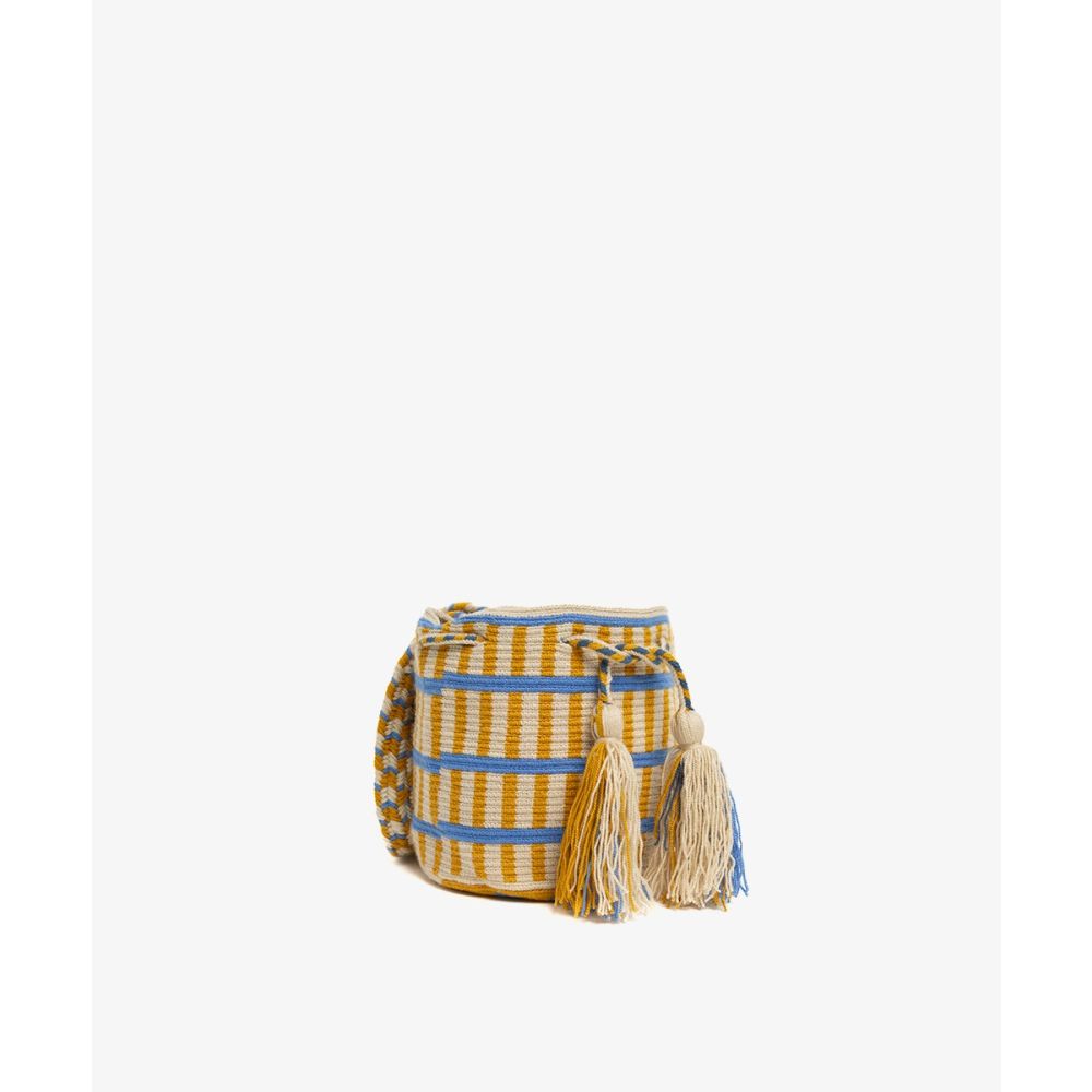 Extrasmall Wayuu Bag - PEACOCK - MOSTAZA Y AZUL