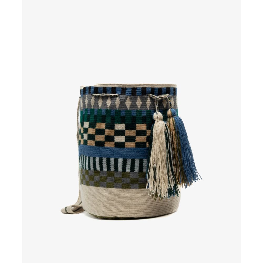 Bolso Cruzado L - POSEIDON - TOSTADO Y AZUL