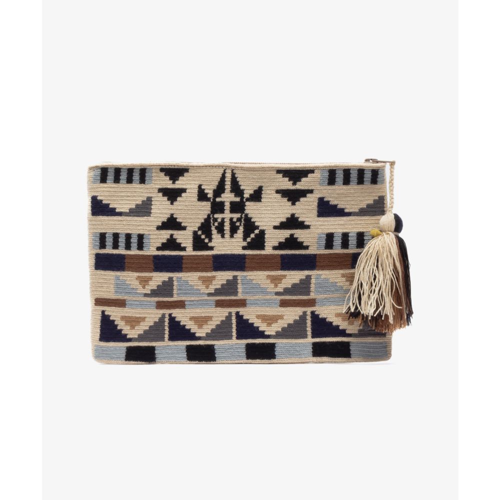 BOLSO DE MANO - EDESIA - MARINO Y MARRÓN