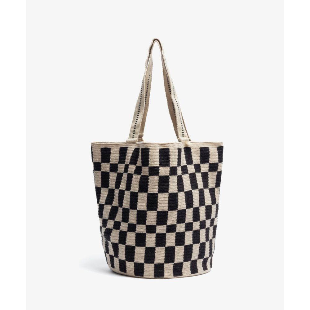 Bolso Tote - CATBIRD - BLACK & BEIGE