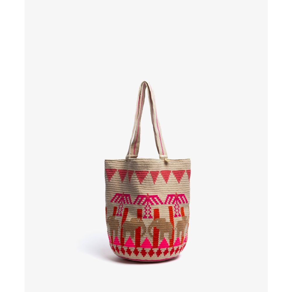 BOLSO CALA - HAWK - FUCSIA Y BEIGE 