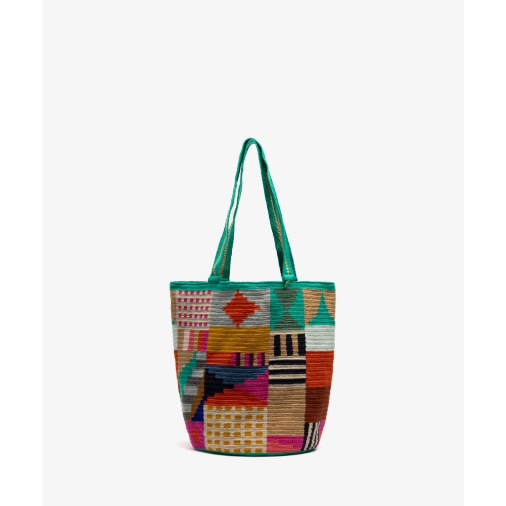 BOLSO CALA - LION - TURQUESA Y MULTICOLOR