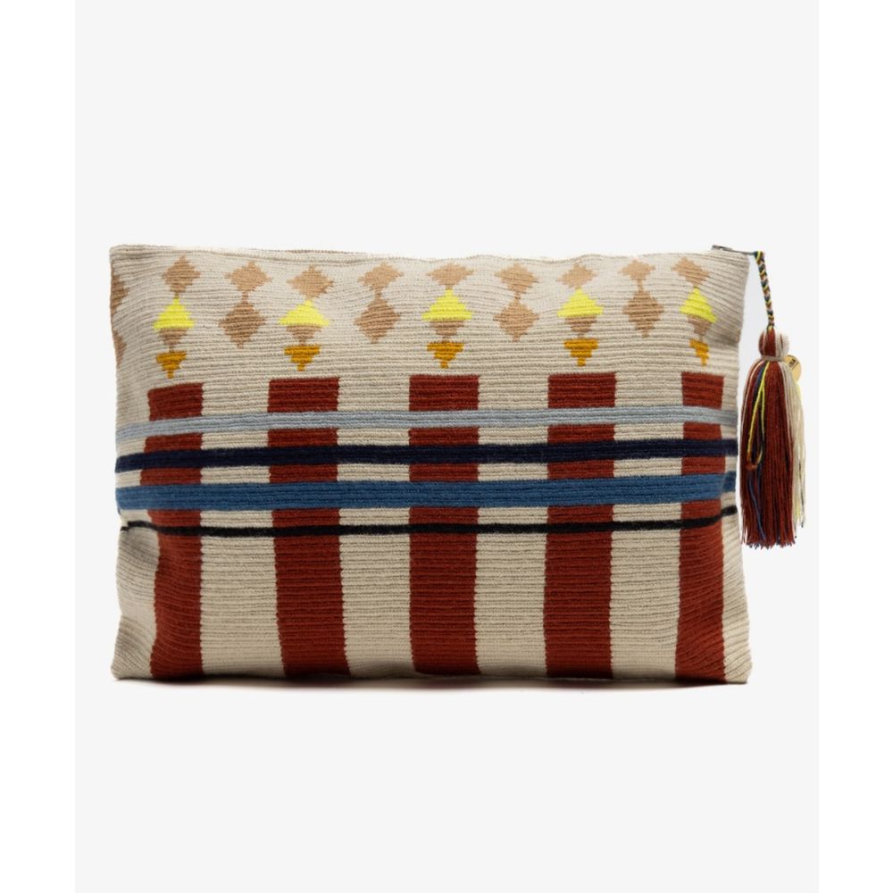 Large Clutch Bag - SWAN - BEIGE  & YELLOW