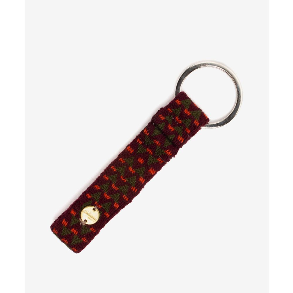 KEYRING S- BURGUNDY & GREEN