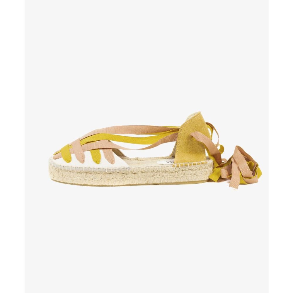 Alpargatas, cinta cruzada - AMARILLO & BEIGE
