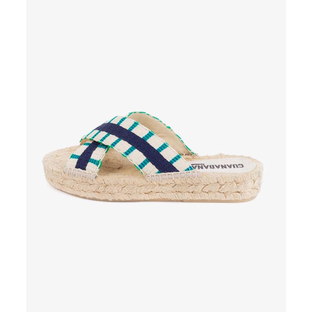 ALPARGATA CON CINTA CRUZADA - ALHAMBRA - BEIGE & AZUL MARINO