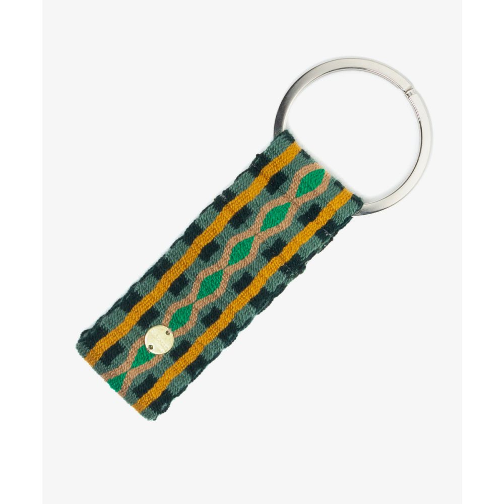 KEYRING L - GREEN & MUSTARD