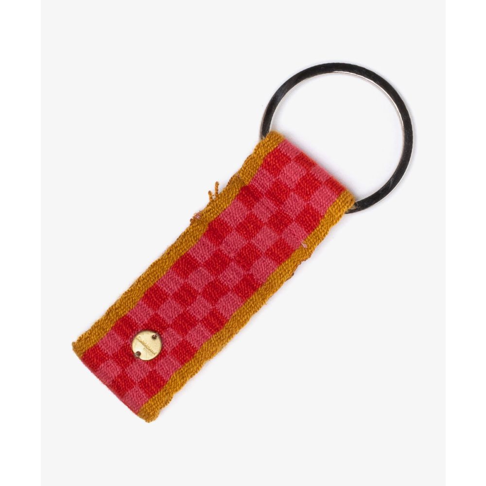 KEYRING L - PINK, RED & MUSTARD