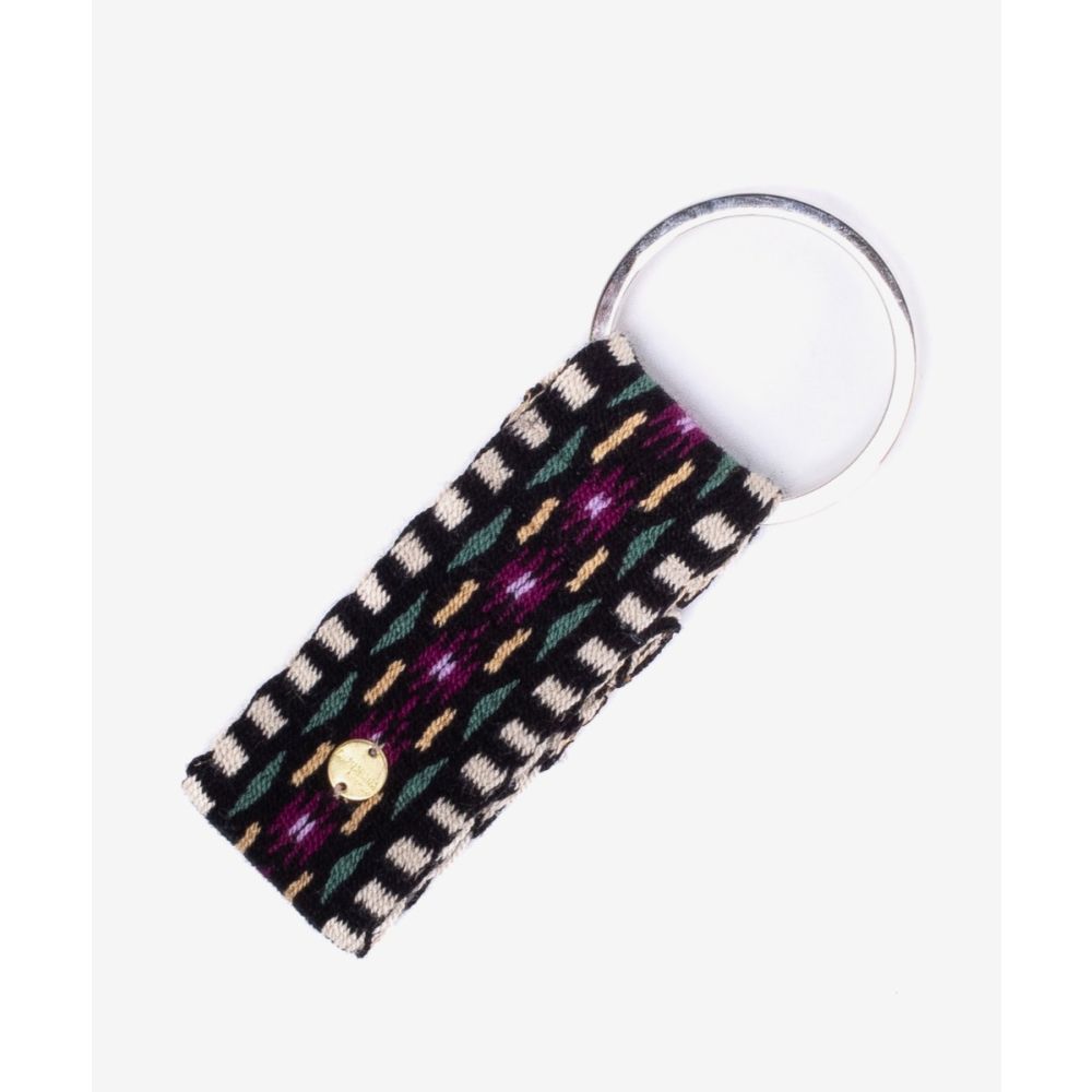 KEYRING L - BLACK,GREEN & PURPLE
