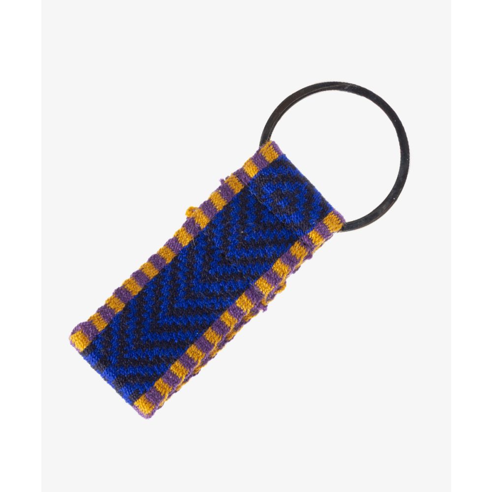 KEYRING L - BLUE & MUSTARD