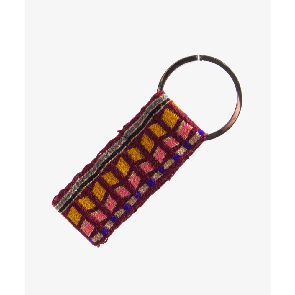 KEYRING L - GARNET, MUSTARD & BLUE