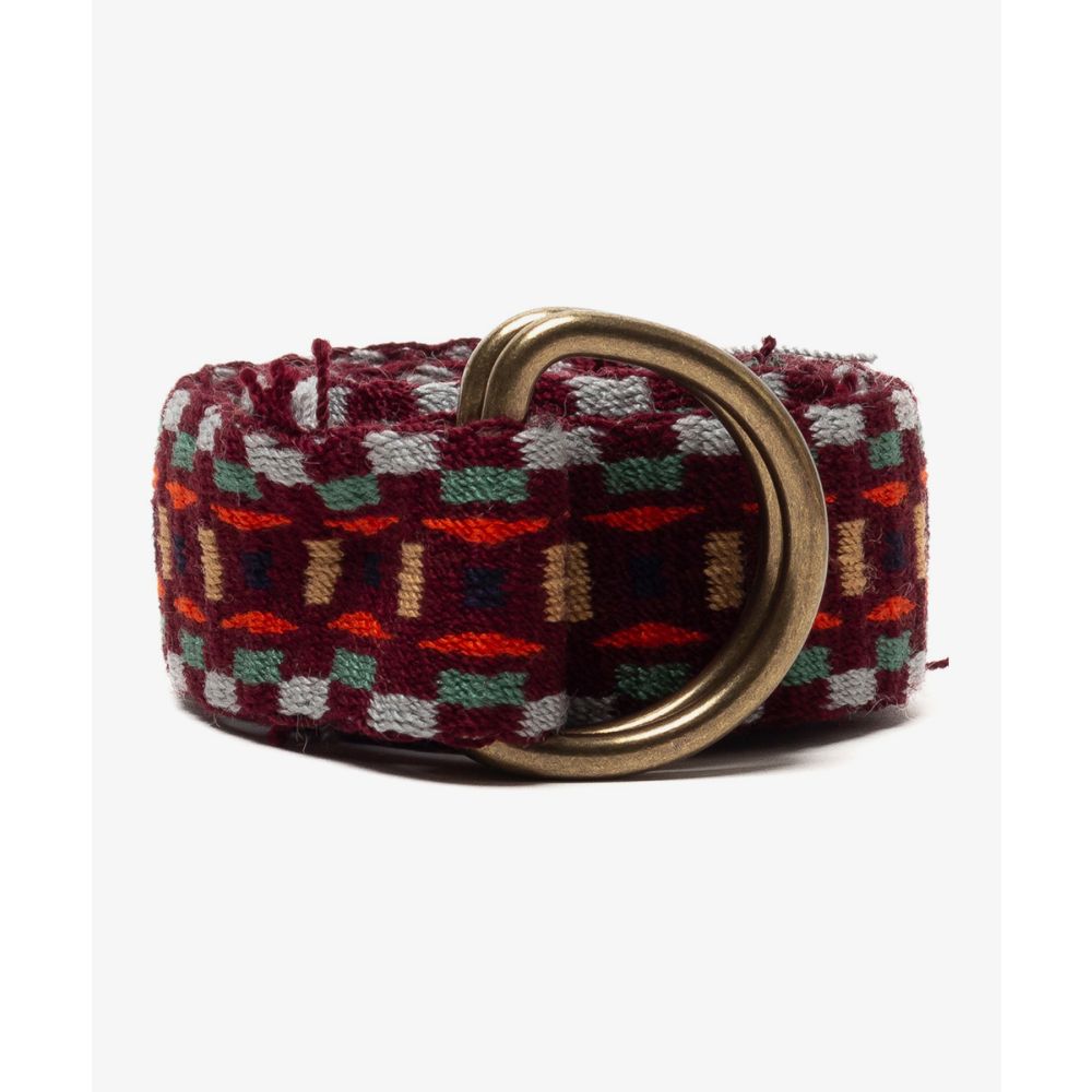 Buckle belt - BURGUNDY AND GREY