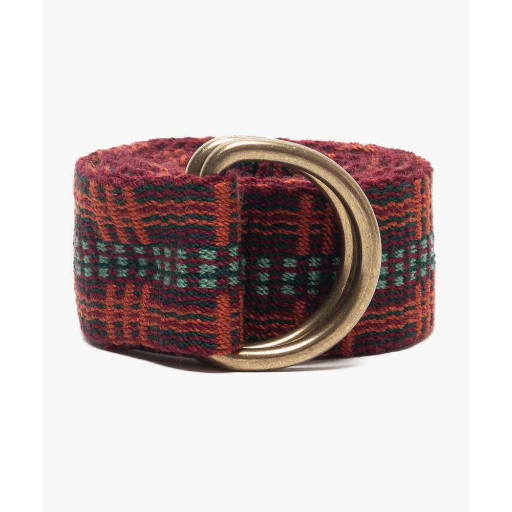Buckle belt - BURGUNDY AND CORAL