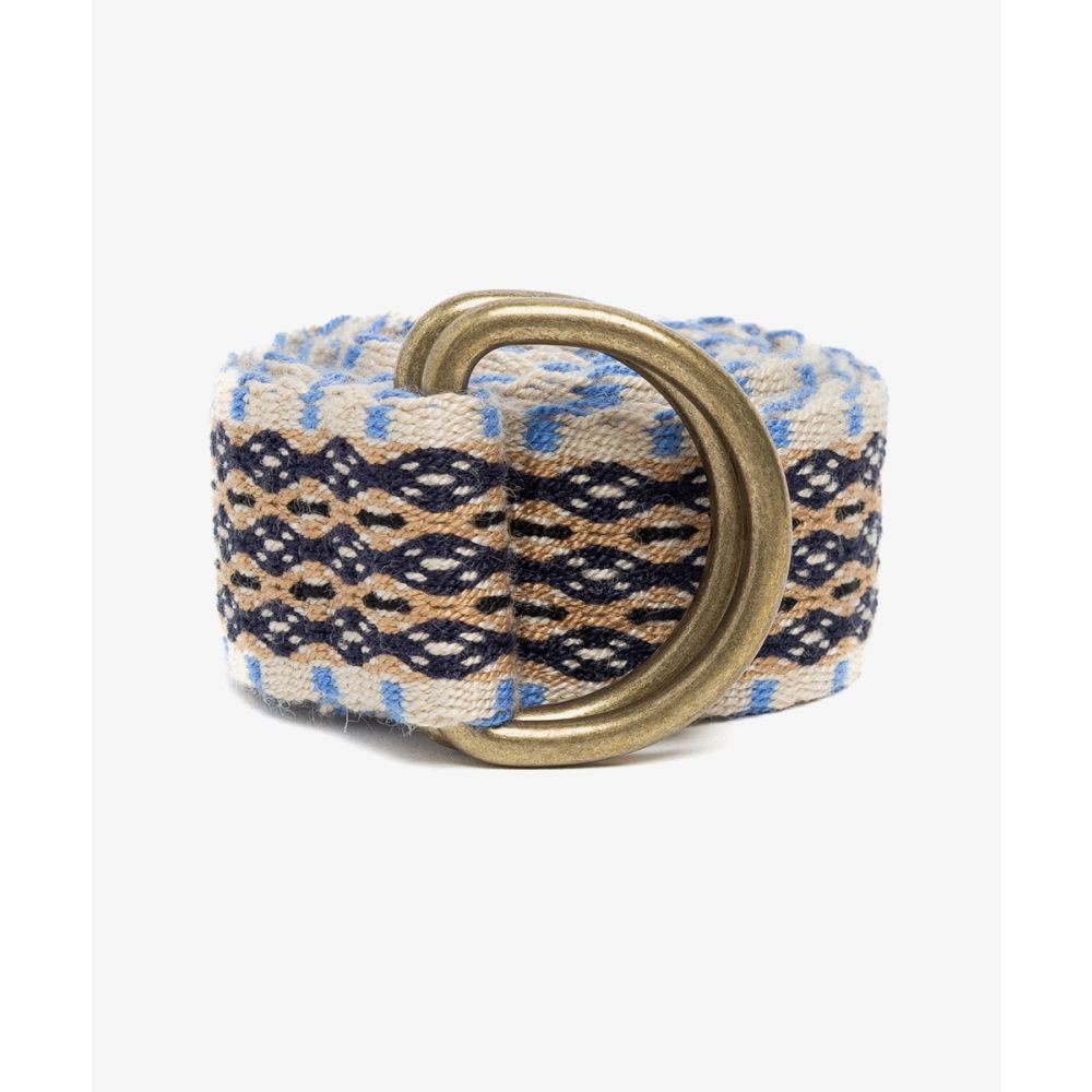 Cinturon hebilla - AZUL MARINO Y TOSTADO