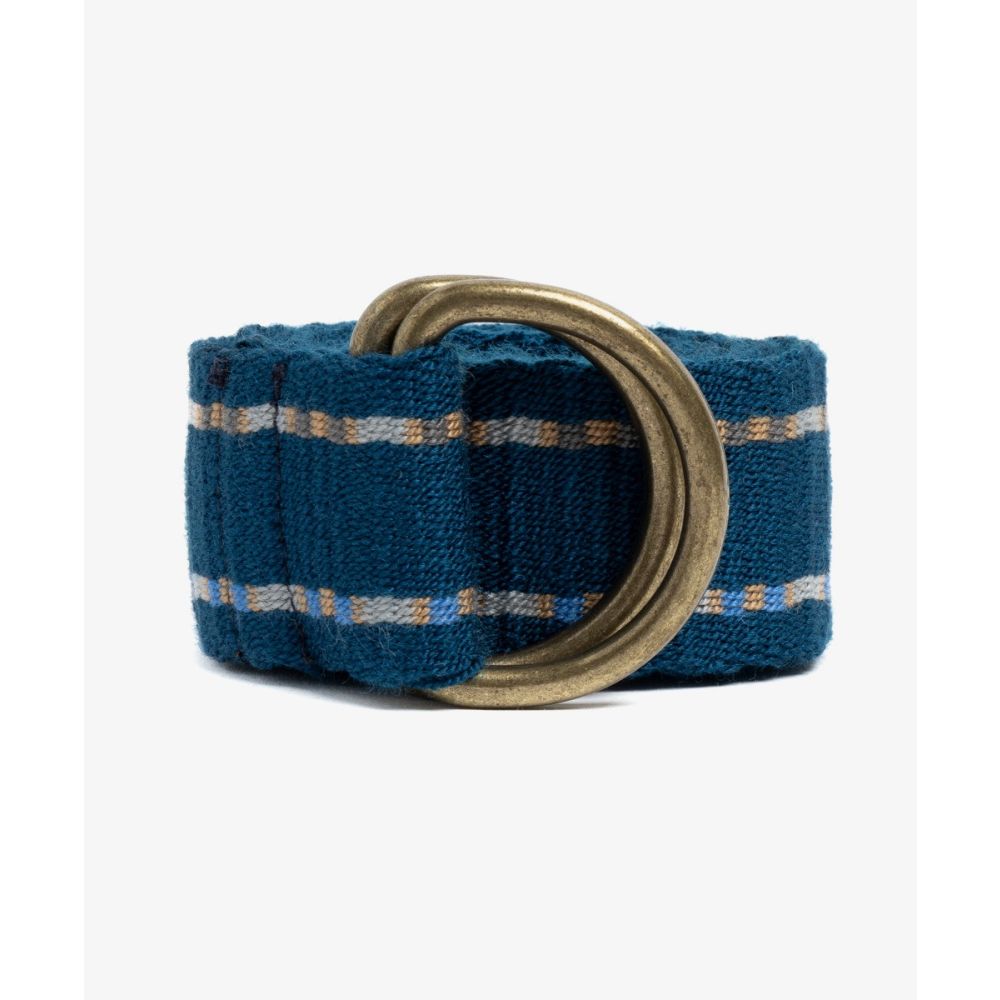 Buckle belt - LINES - BLUE AND GRAY