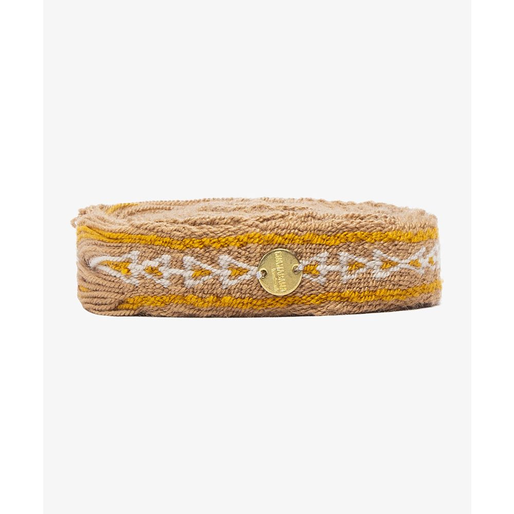 Cinturón fino con flecos - TOSTADO Y BLANCO 