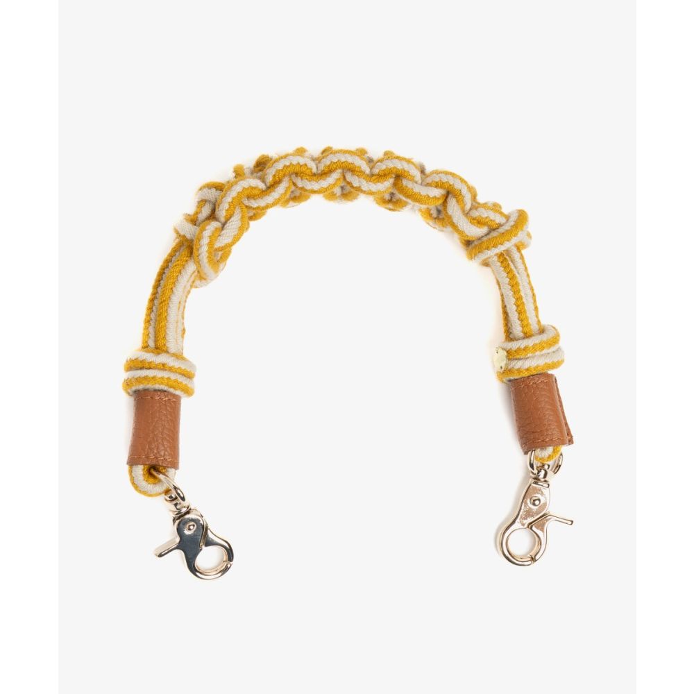 Asa de bolso de cordón - MACRAME MOSTAZA Y BLANCO