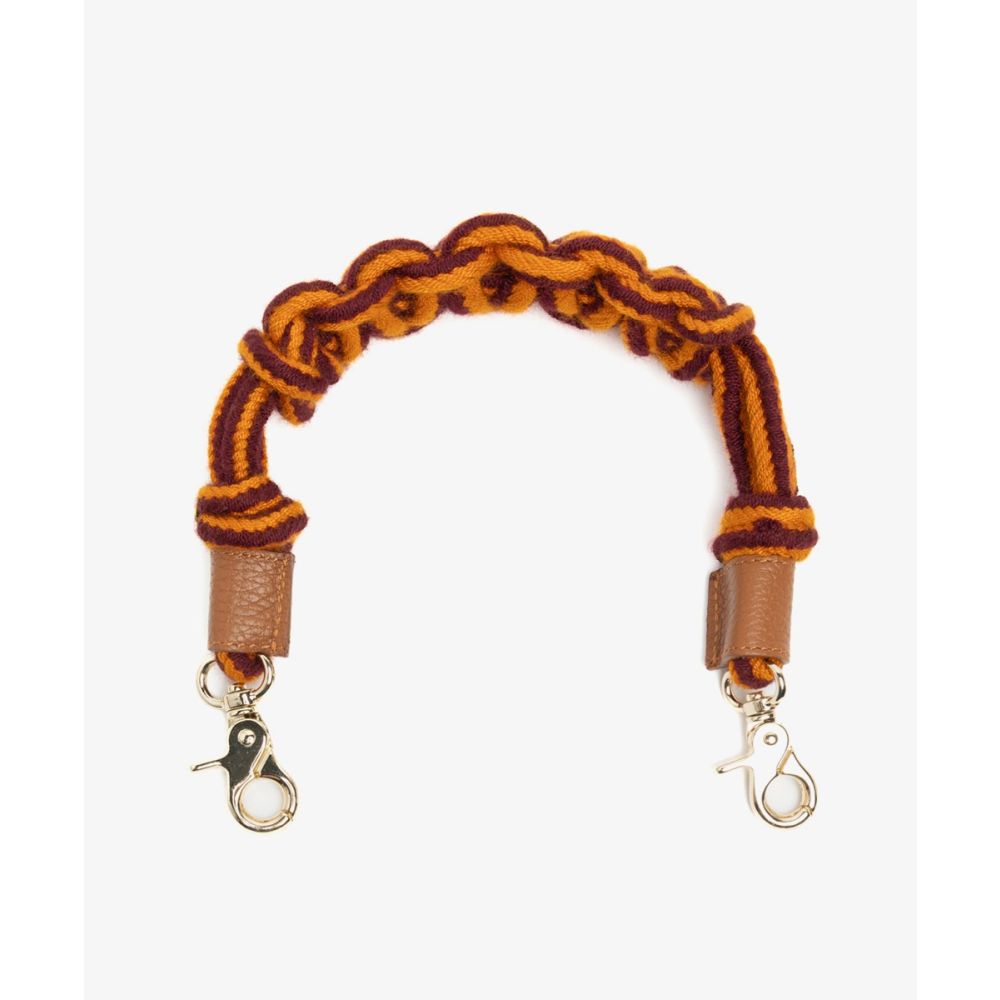 Asa de bolso de cordón - MACRAME  MOSTAZA Y ROJO VINO
