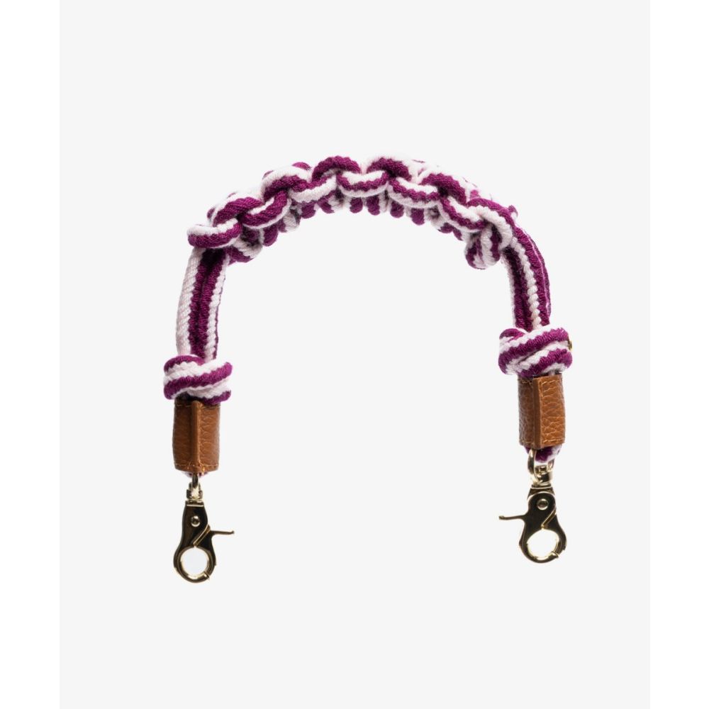 Asa de bolso de cordón MACRAME - ROSA CLARO & BURDEOS