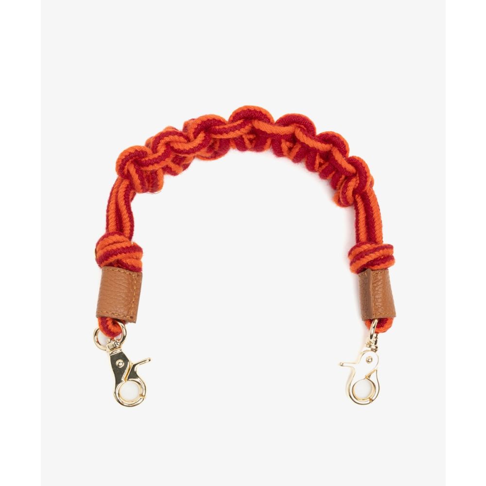 Asa de bolso de cordón MACRAME - NARANJA Y VINO