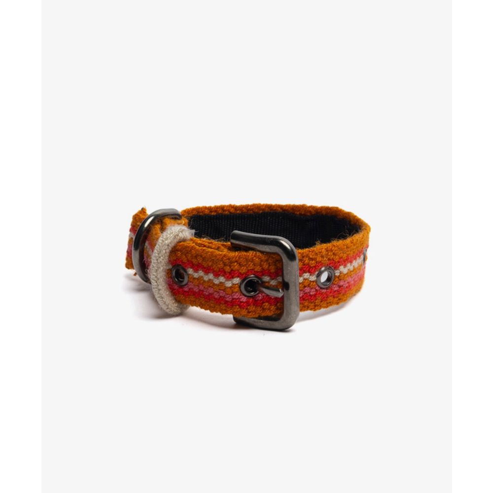 DOG COLLAR- S - MUSTARD & LINES