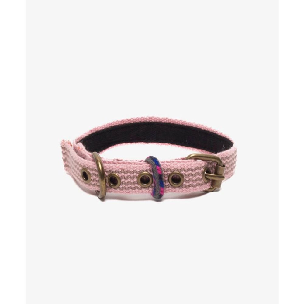 COLLAR DE PERRO MEDIANO/PEQ - ROSA Y GRIS