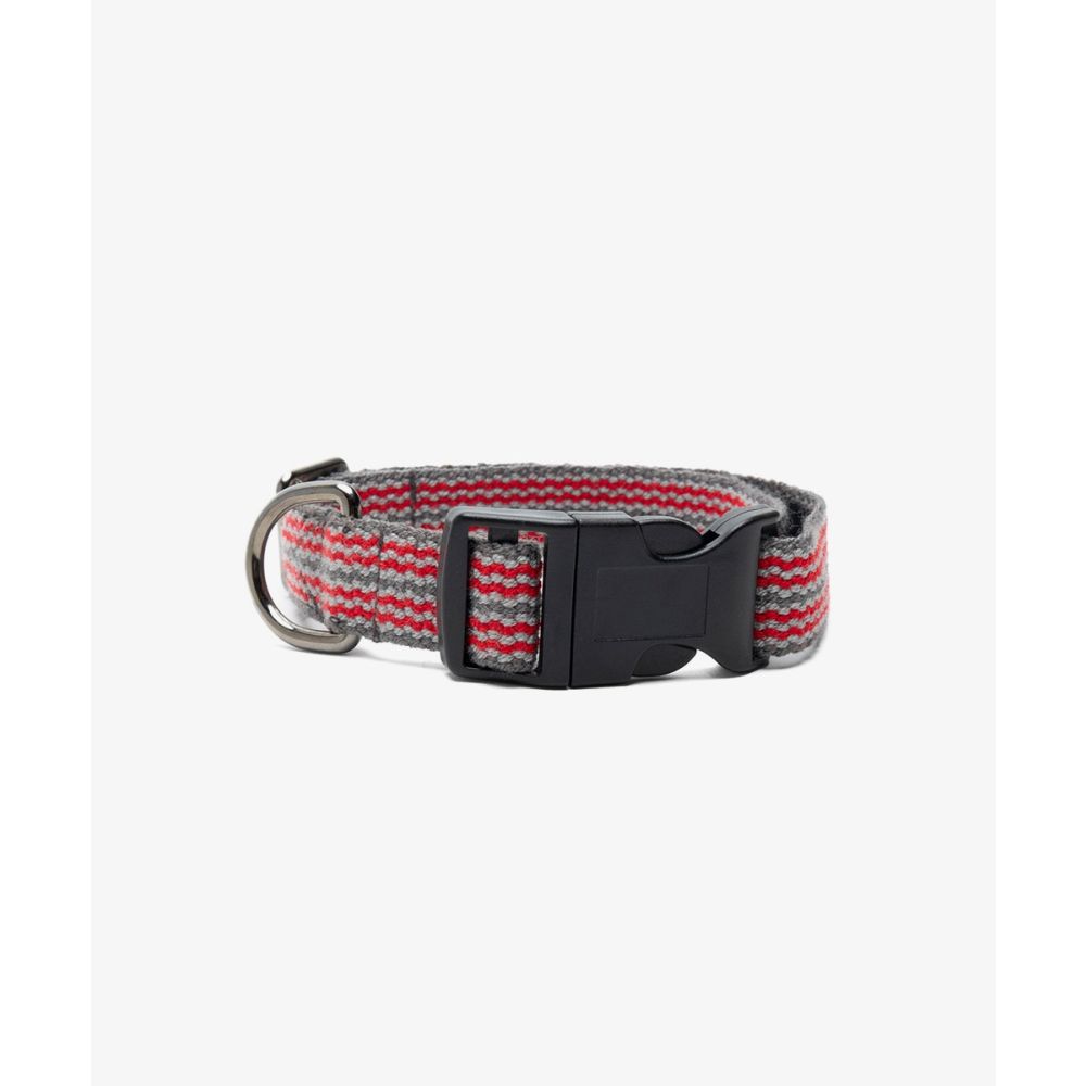 COLLAR DE PERRO MEDIANO - GRIS Y ROJO
