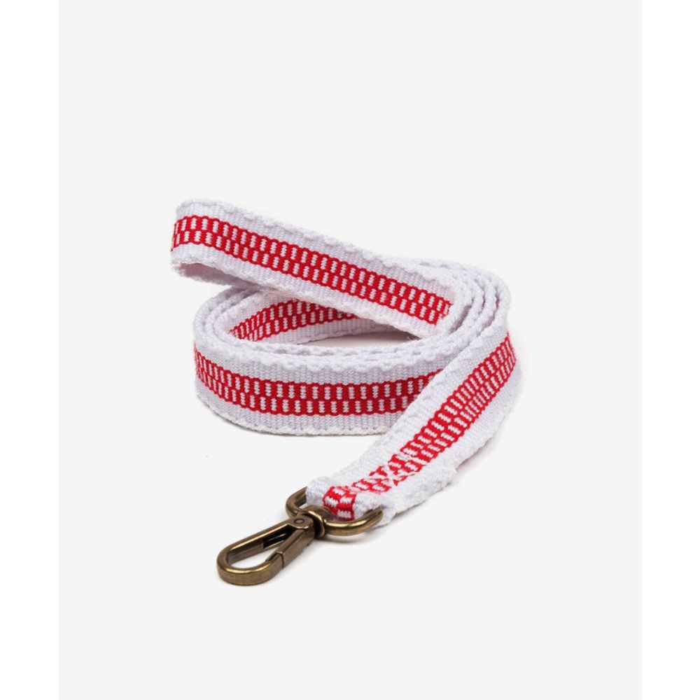 CORREA PARA PERRO TOY - ROJO Y BLANCO