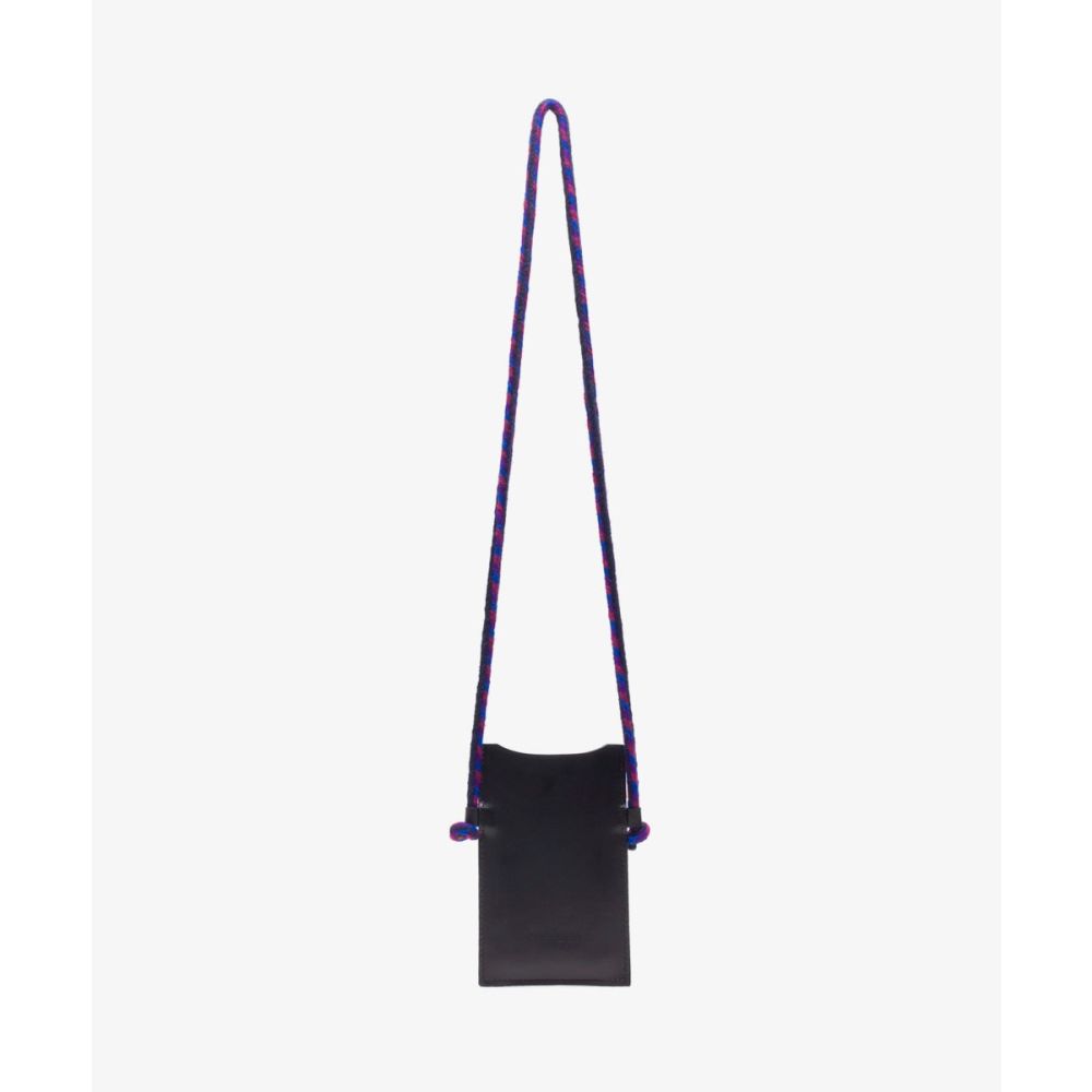 LEATHER PHONE POUCH - BLACK