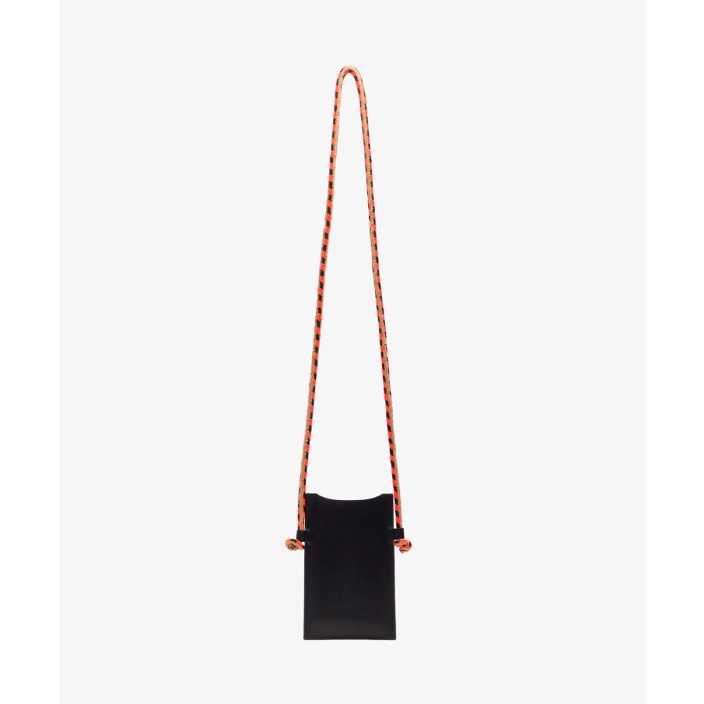 LEATHER PHONE POUCH - BLACK