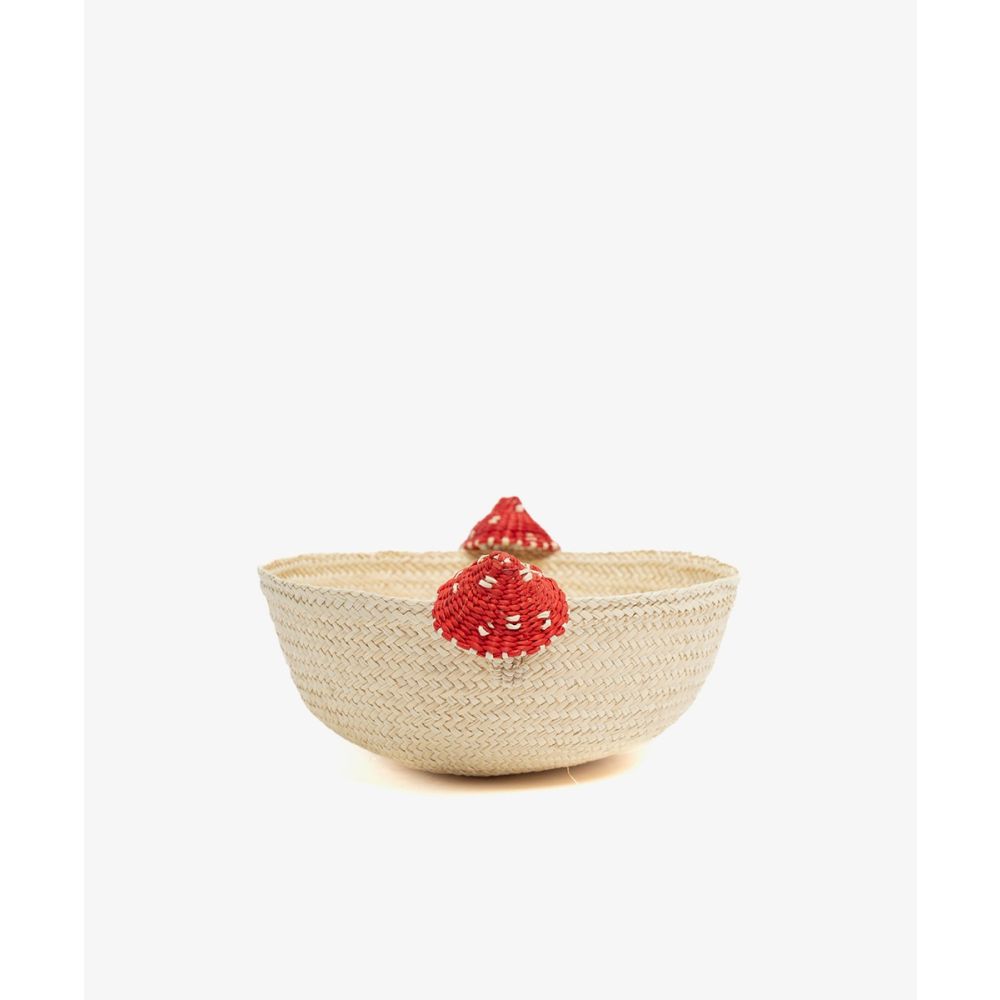 Bowl M - MUSHROOM RED- RED & BEIGE
