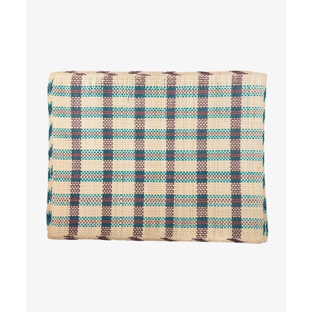 Individual rectangular - 1 unidad - BLANCO, negro y turquesa