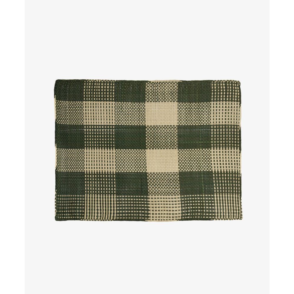 INDIVIDUAL RECTANGULAR-  1 UNID - BEIGE & VERDE OSCURO