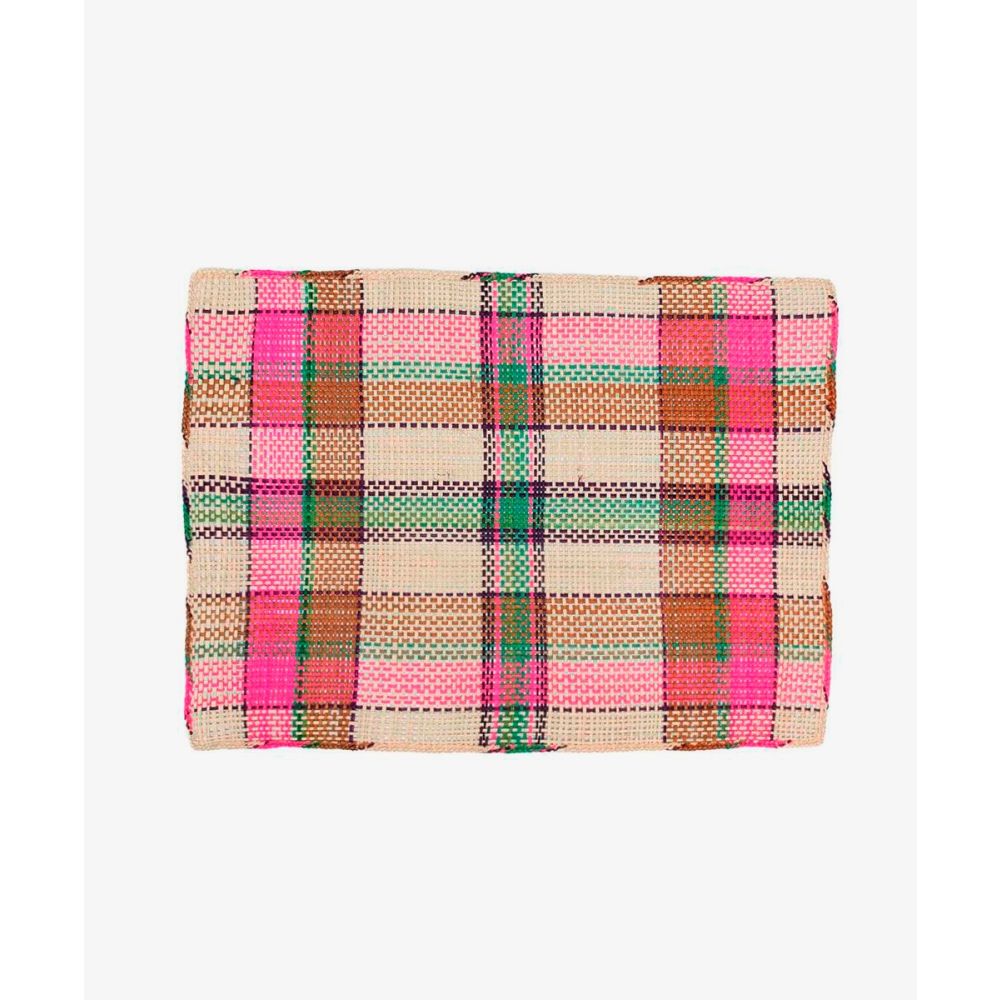 Individual rectangular - 1 unidad - BLANCO, MARRÓN Y fucsia