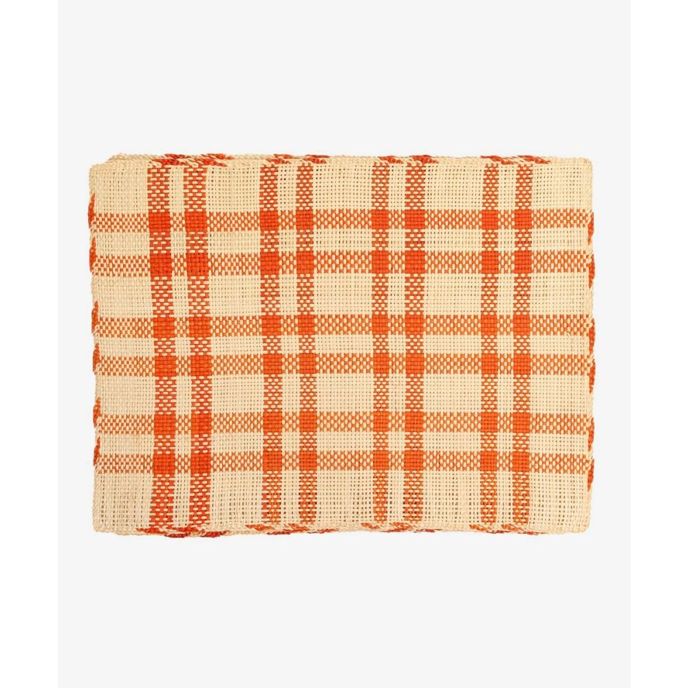 INDIVIDUAL RECTANGULAR IRACA- SET 4 - NARANJA Y BEIGE