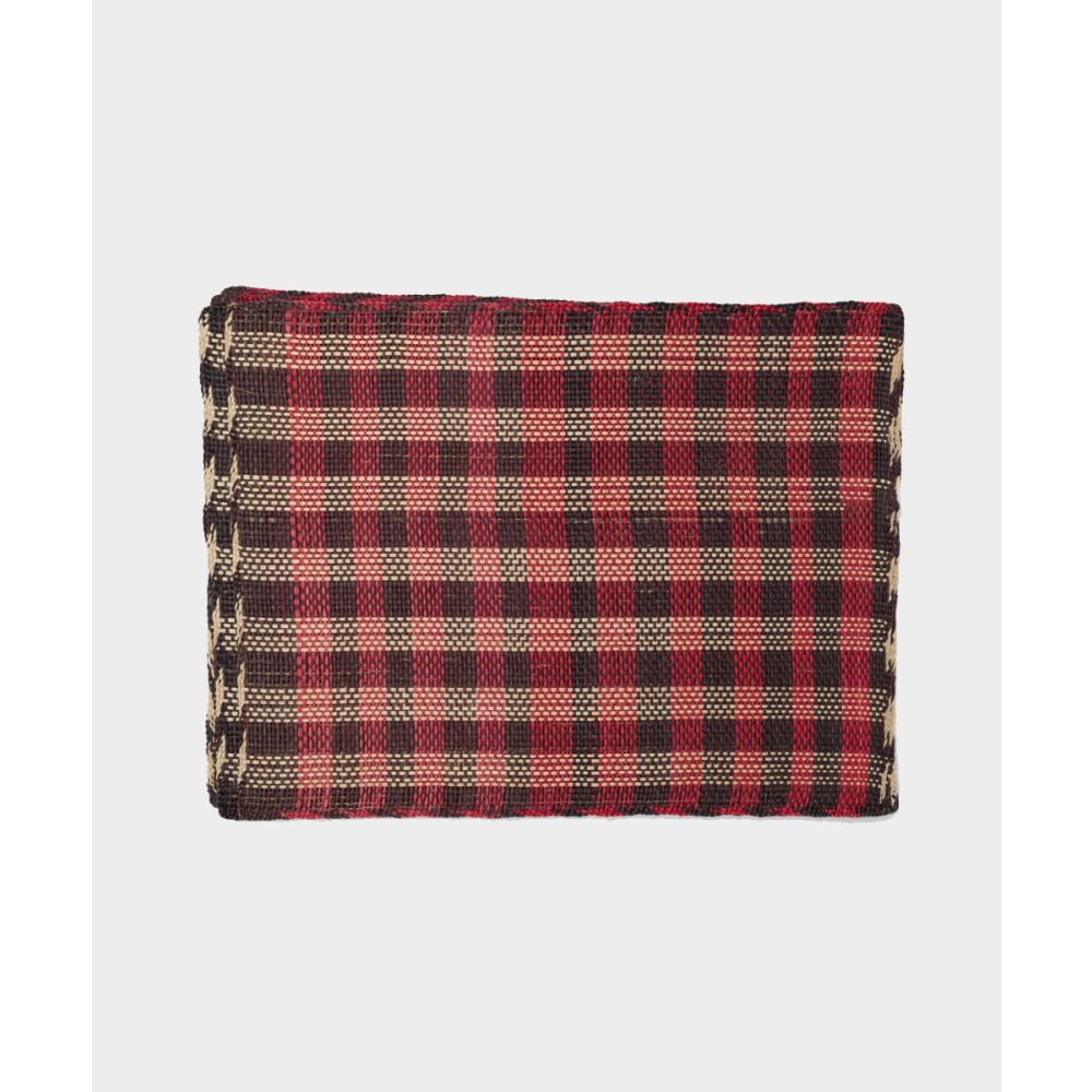 Straw placemat - SET OF 4- BROWN & RED