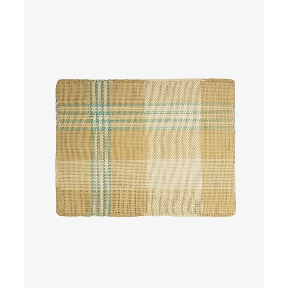 INDIVIDUAL RECTANGULAR - 1 UNIDAD - TURQUESA Y BEIGE
