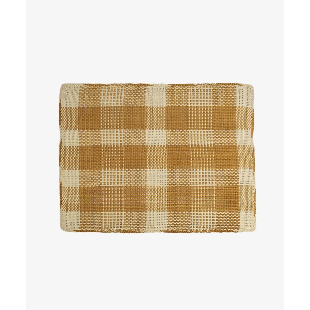 INDIVIDUAL RECTANGULAR - 1 UNI - CUADROS BEIGE Y MOSTAZA
