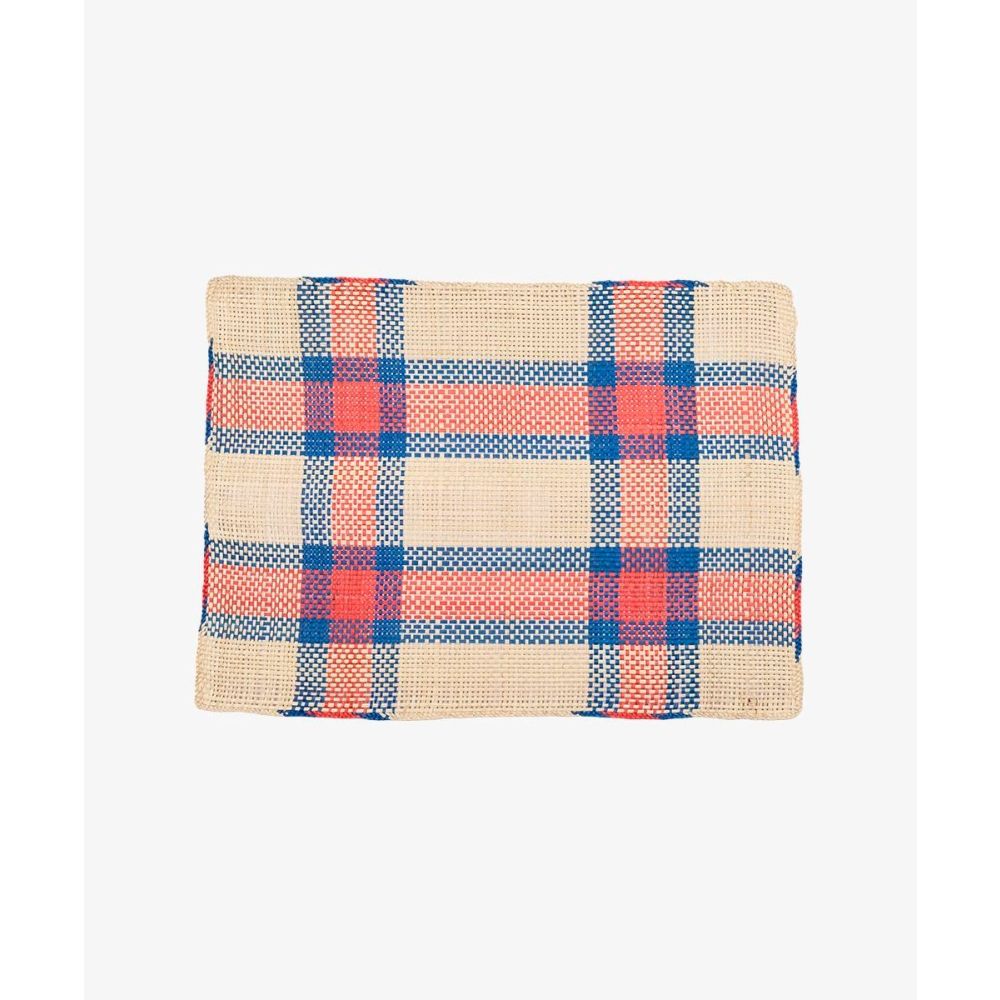 INDIVIDUAL RECTANGULAR -  1 UNIDAD - BEIGE, ROJO Y AZUL