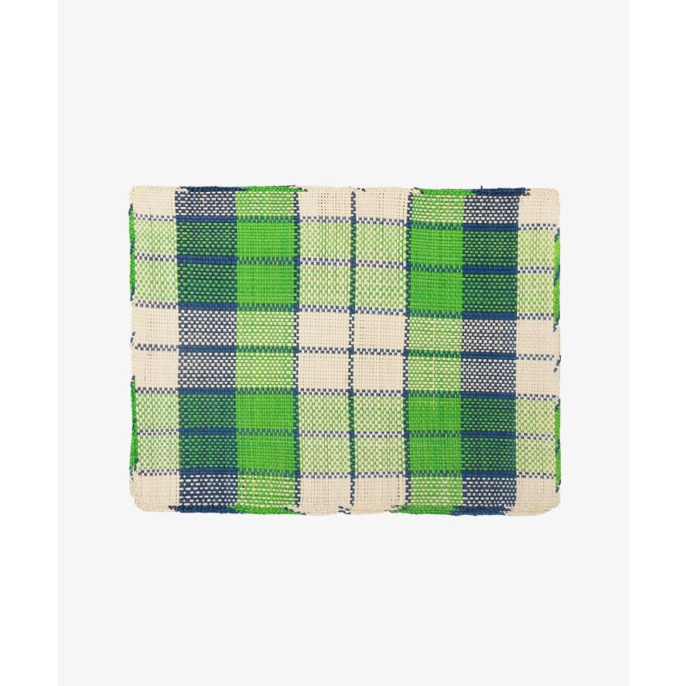 Straw placemat - SET OF 6 - GREEN & BLUE